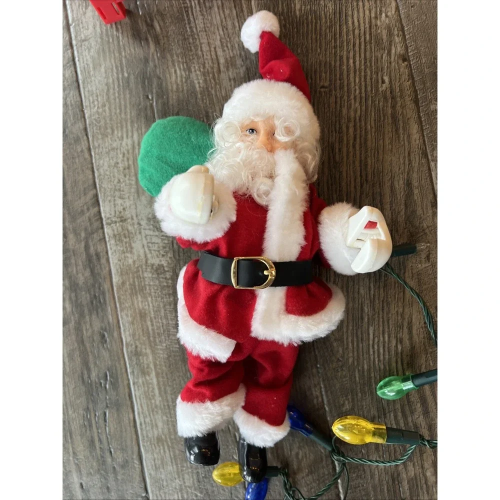 Klimbing Kris Kringle Santa Climbs 4ft Ladder 12 Christmas Melodies Lights Works